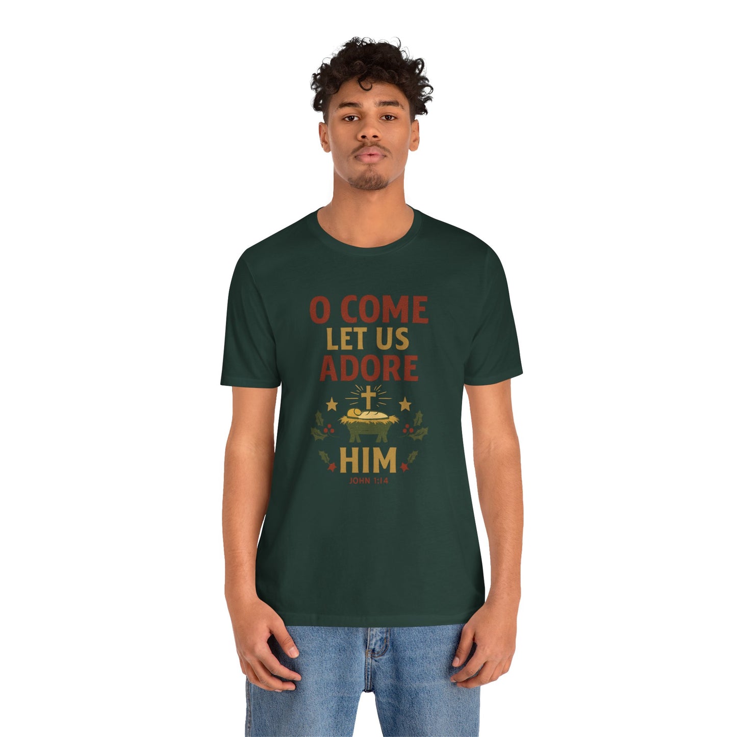O Come Let Us Adore Him Christmas T-Shirt