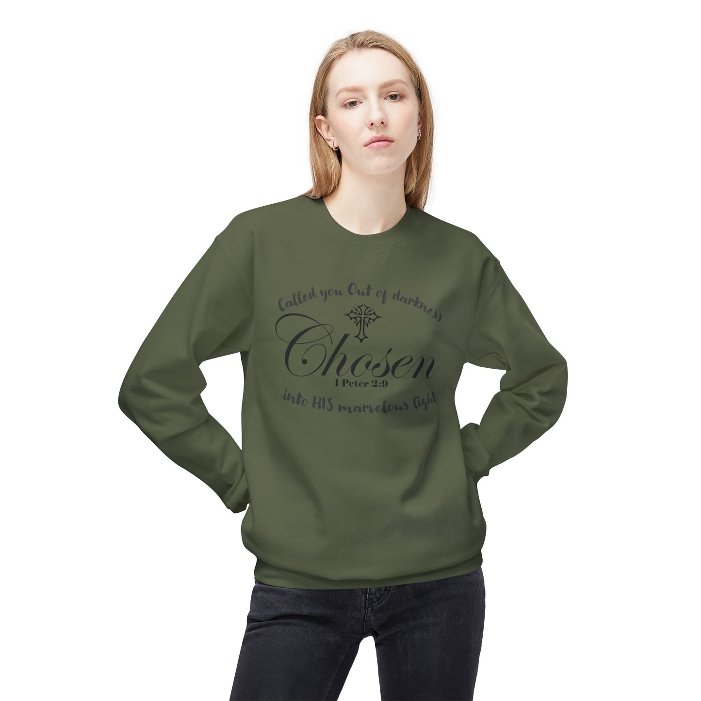 Christian Sweatshirt 1 Peter 2:9 Verse