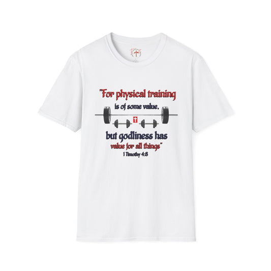 Christian Verse Softstyle T-Shirt - 1 Timothy 4:8
