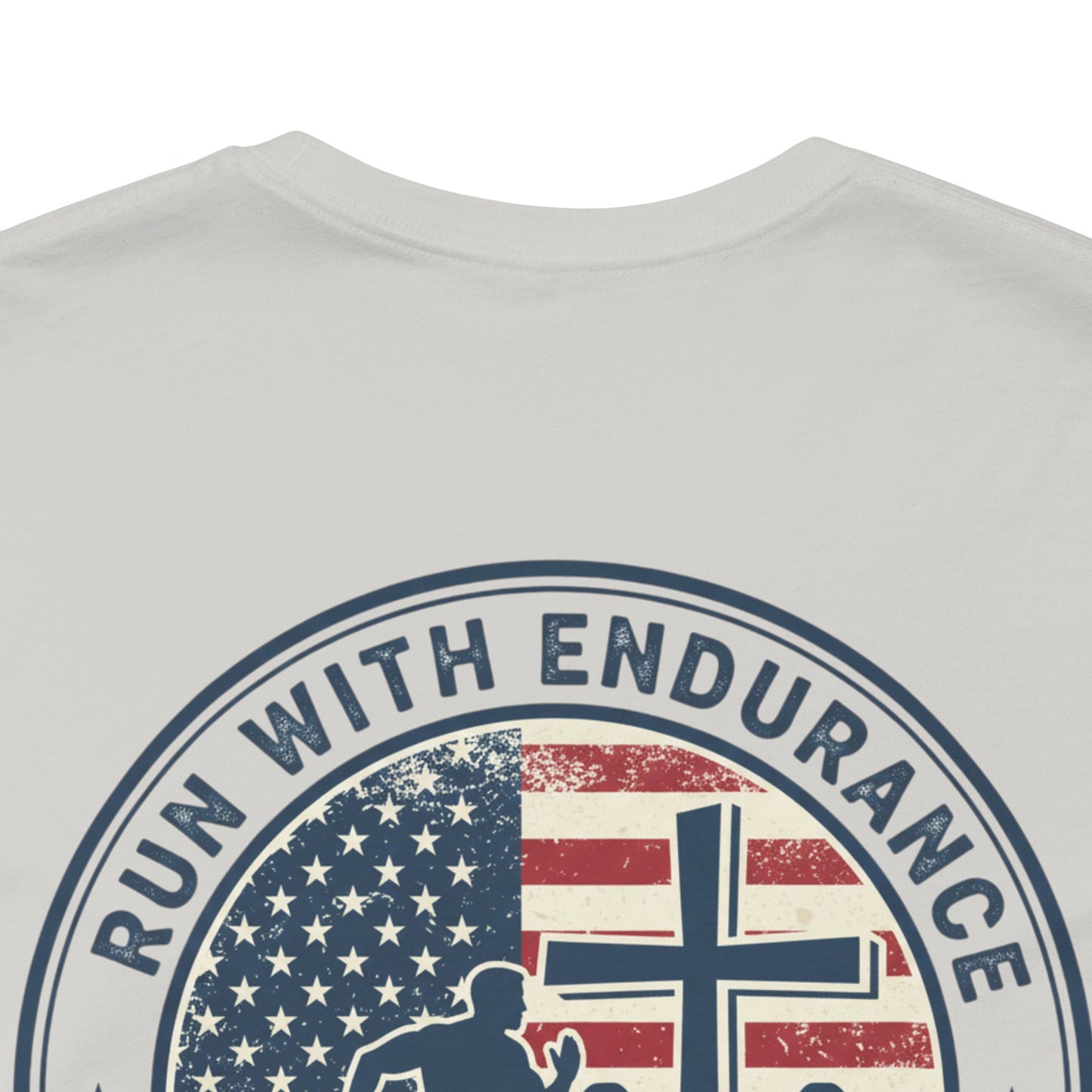 Hebrews 12:1-2 'Run With Endurance' T-Shirt — Inspirational Christian Tee