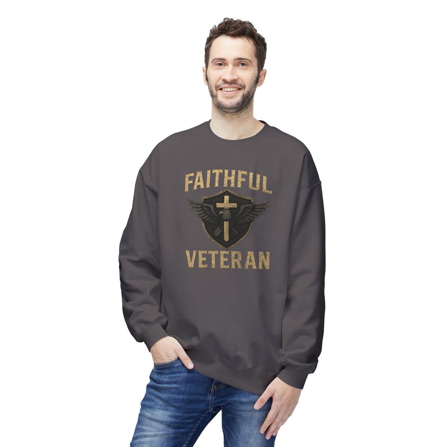 Crewneck Sweatshirt Faithful Veteran Design
