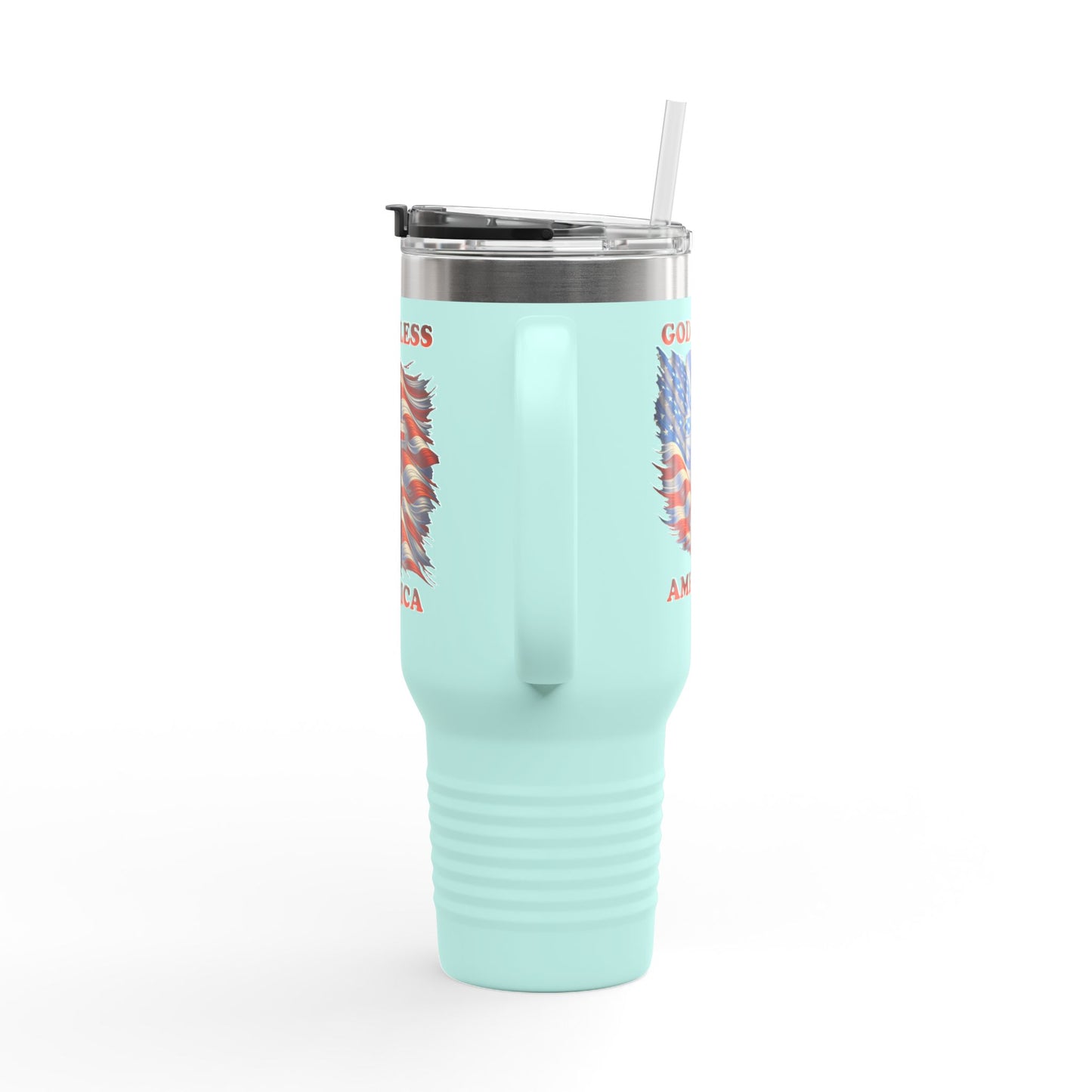 Insulated Travel Mug, 40oz "GOD BLESS AMERICA"