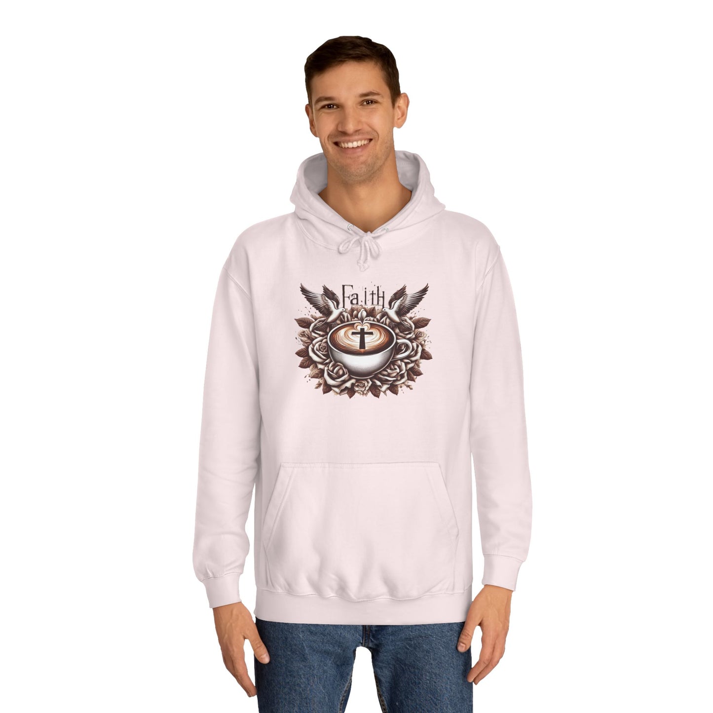 Unisex College Hoodie "Faith and Coffee"