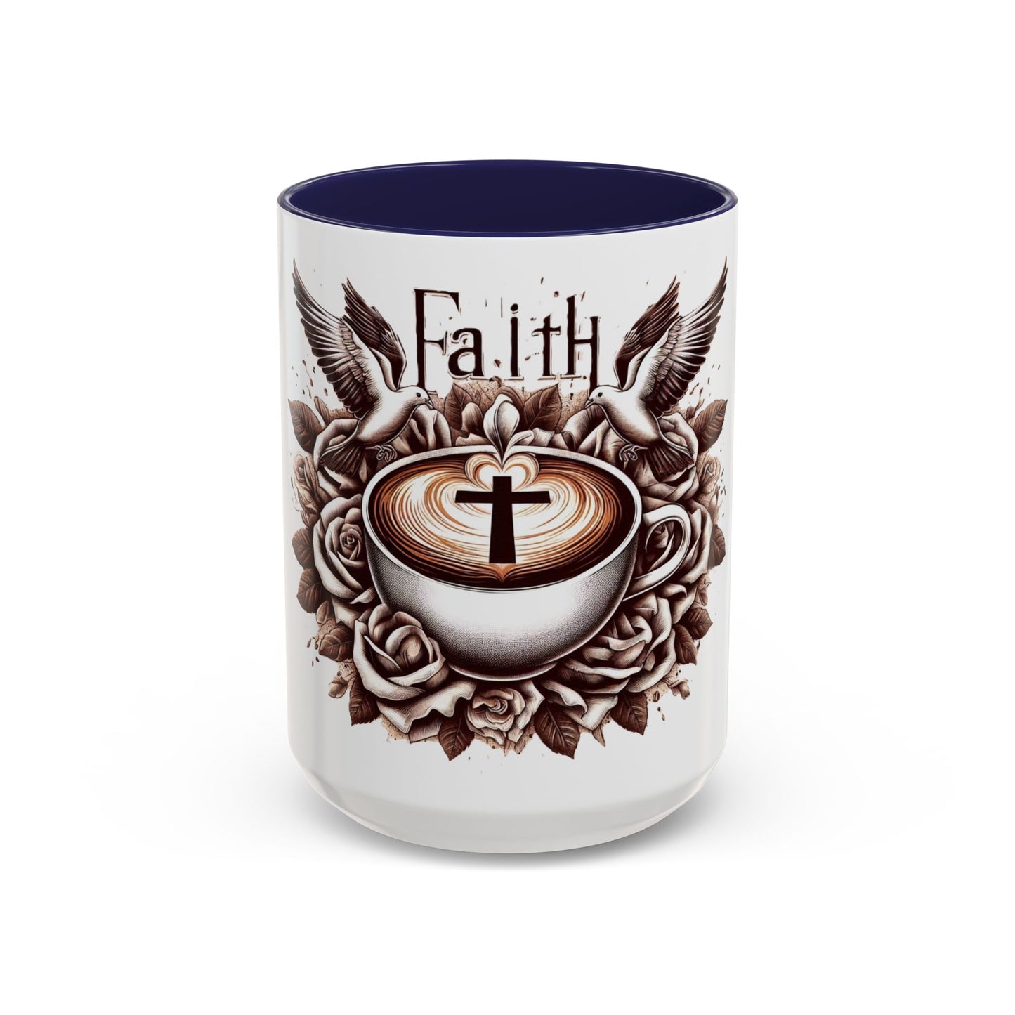Accent Coffee Mug (11, 15oz) "Faith & Coffee"