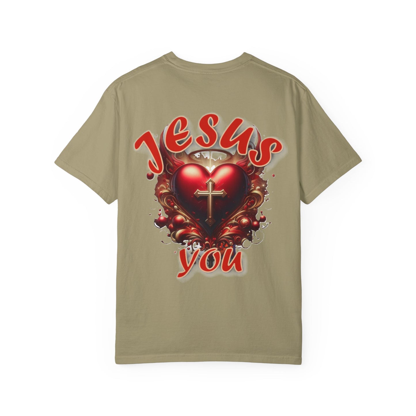 Christian Cross Heart Unisex T-shirt - Jesus Loves You Design