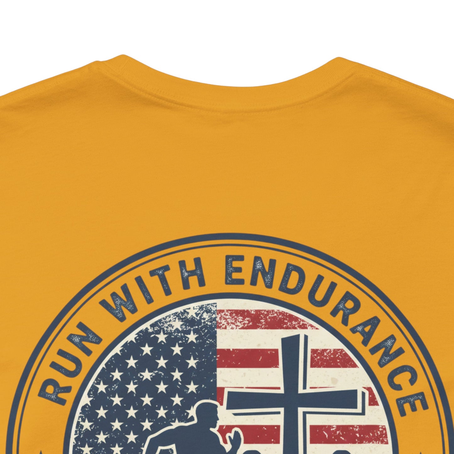 Hebrews 12:1-2 'Run With Endurance' T-Shirt — Inspirational Christian Tee