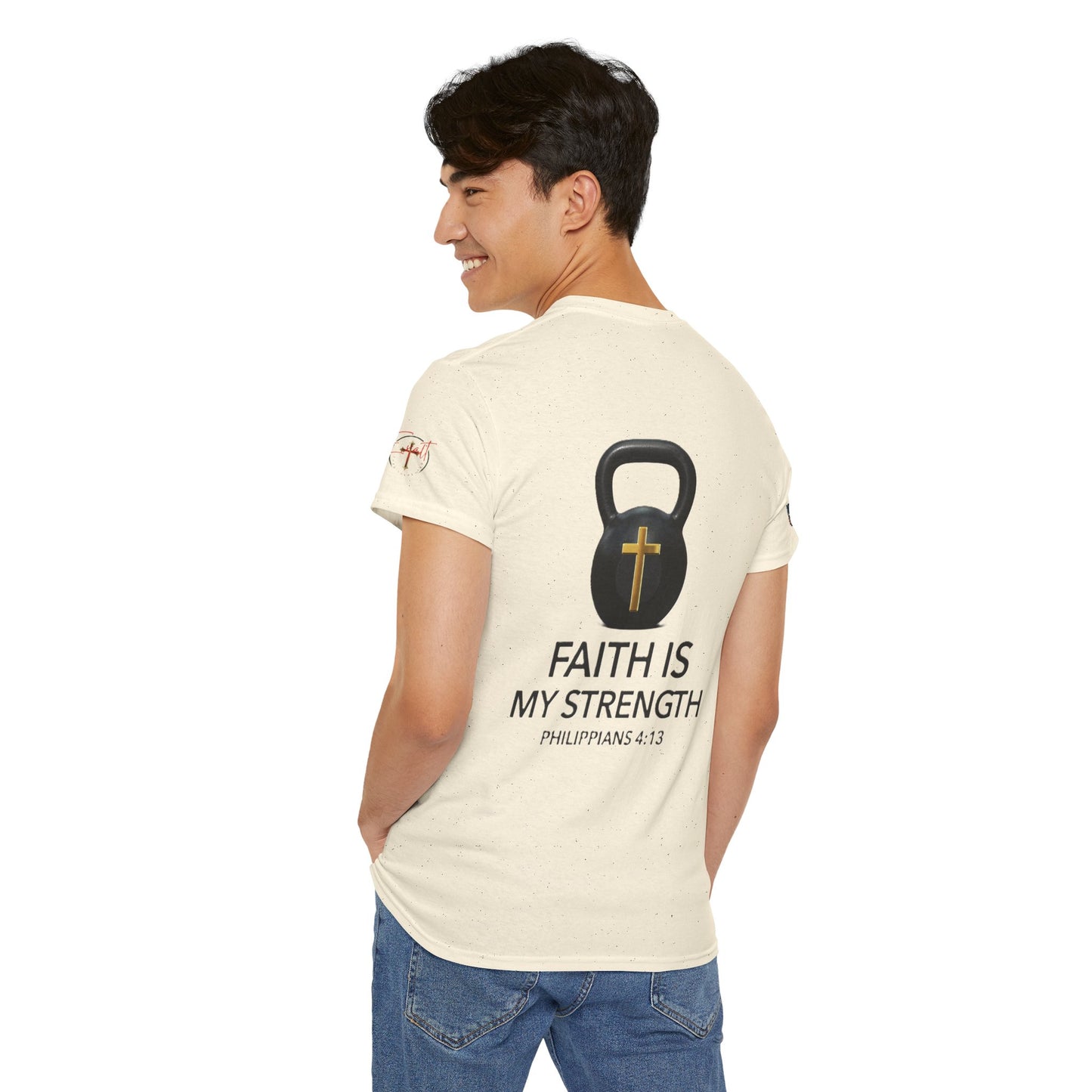 Christian Tee - Philippians 4:13 'Faith Is My Strength' (Copy)