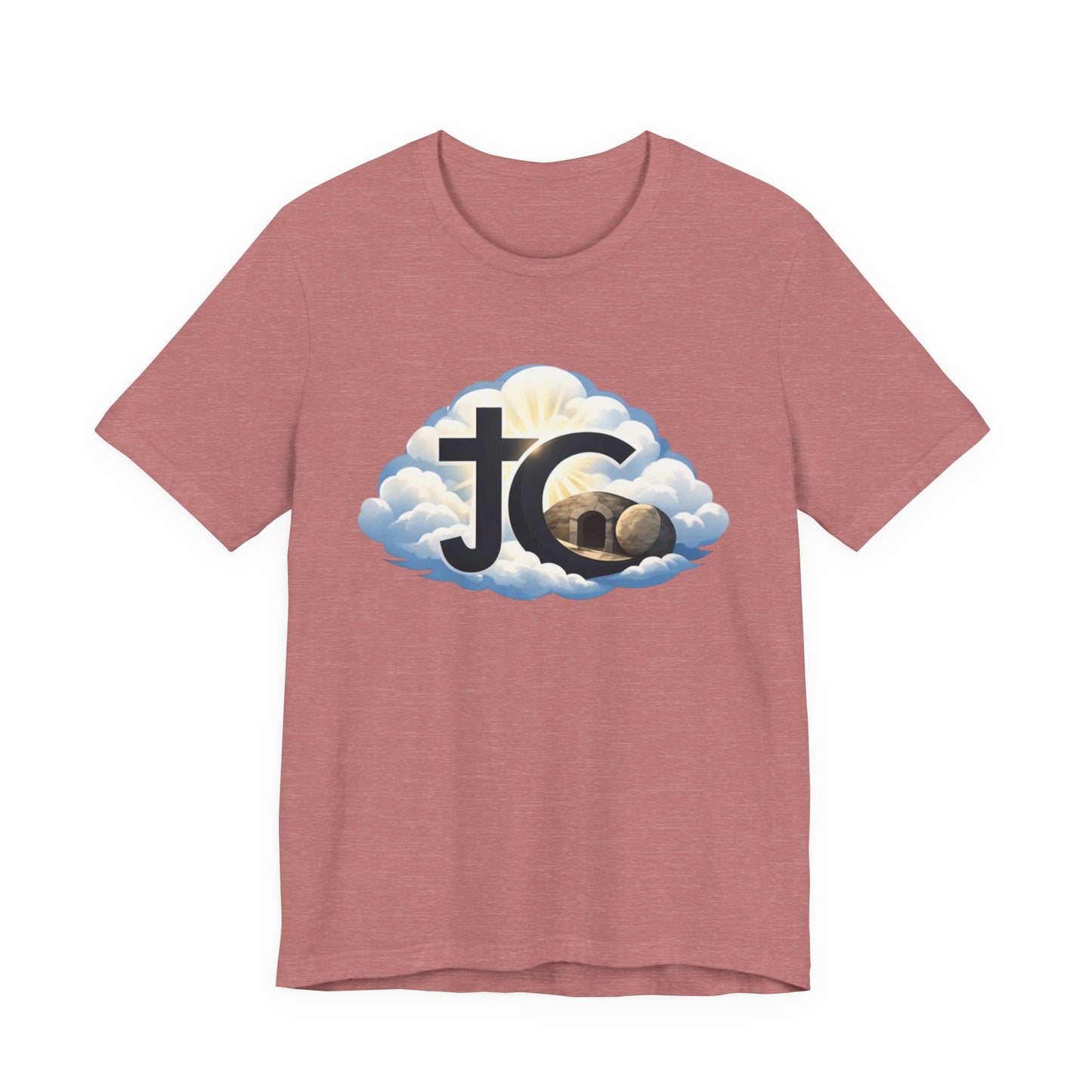Jesus Christ (JC) Cross Tee — Crucified, Risen & Coming Again