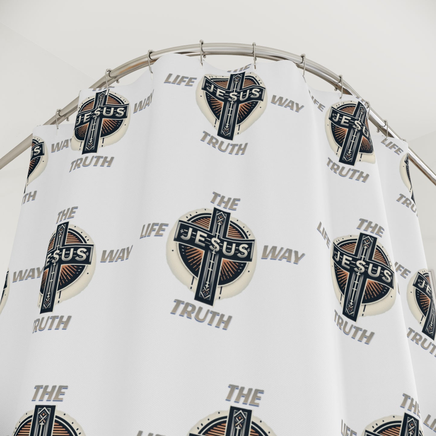Shower Curtains "JESUS IS THE WAY TRUTH LIFE"