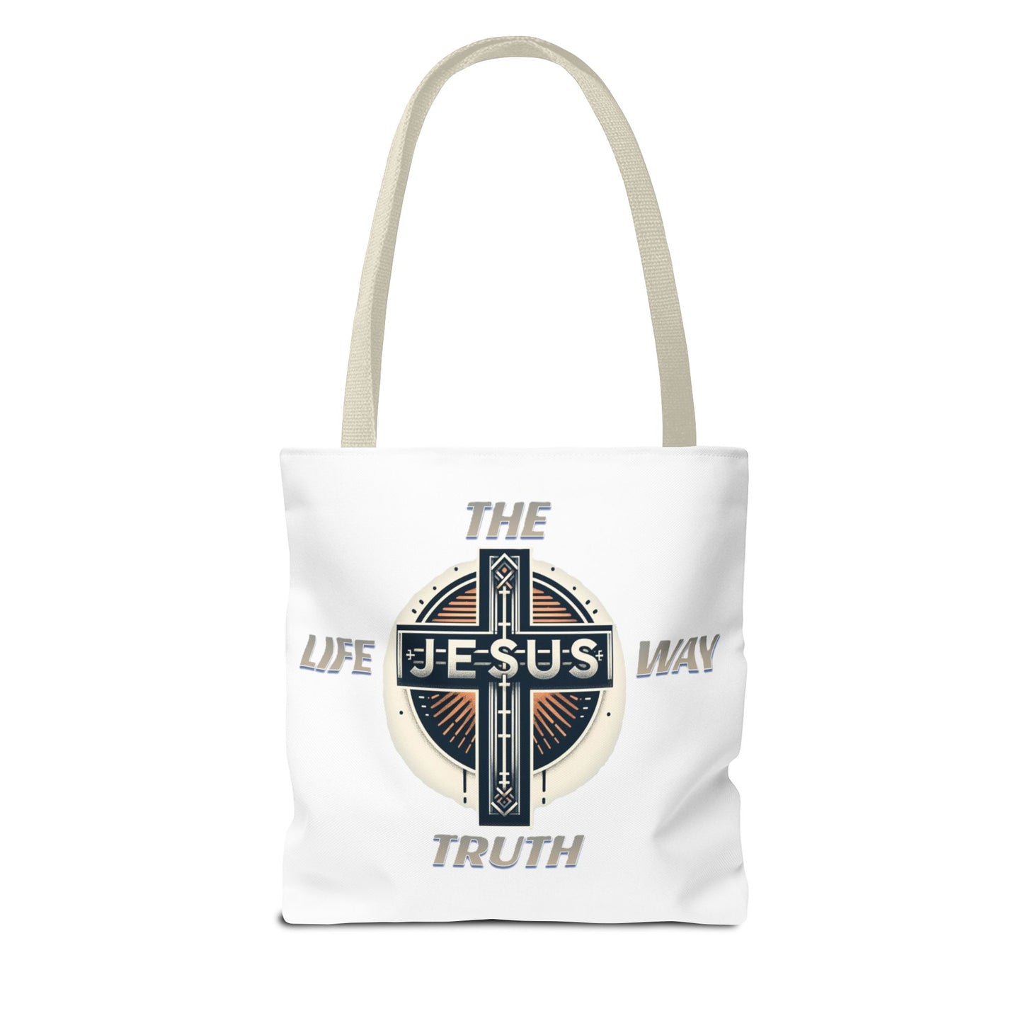 Tote Bag (AOP)"JESUS IS THE WAY TRUTH LIFE"