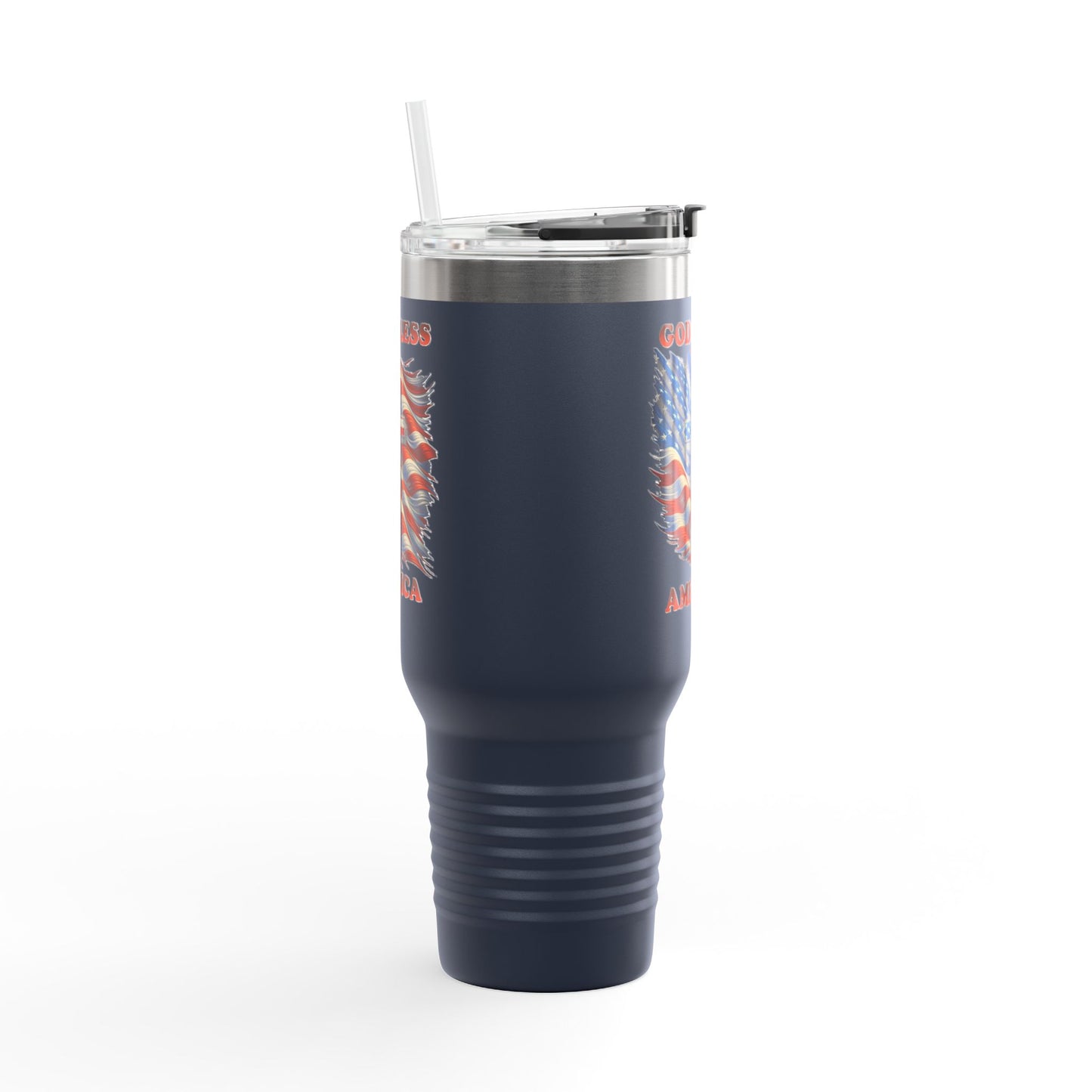 Insulated Travel Mug, 40oz "GOD BLESS AMERICA"