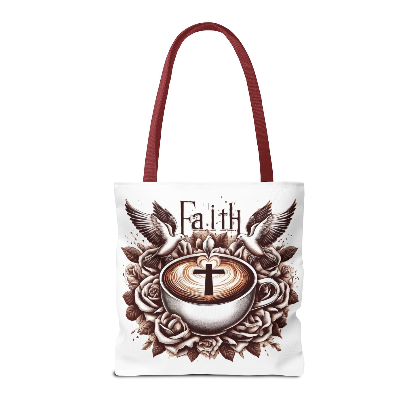 Tote Bag (AOP) "Faith and Coffee"