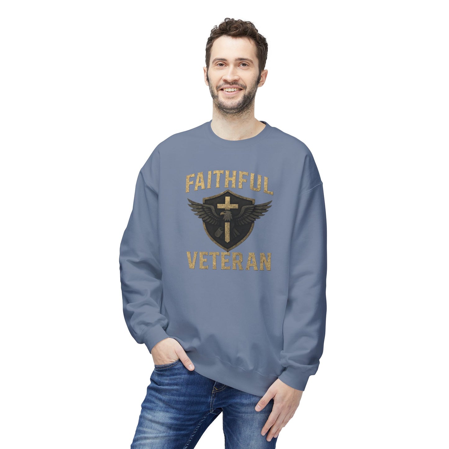 Crewneck Sweatshirt Faithful Veteran Design