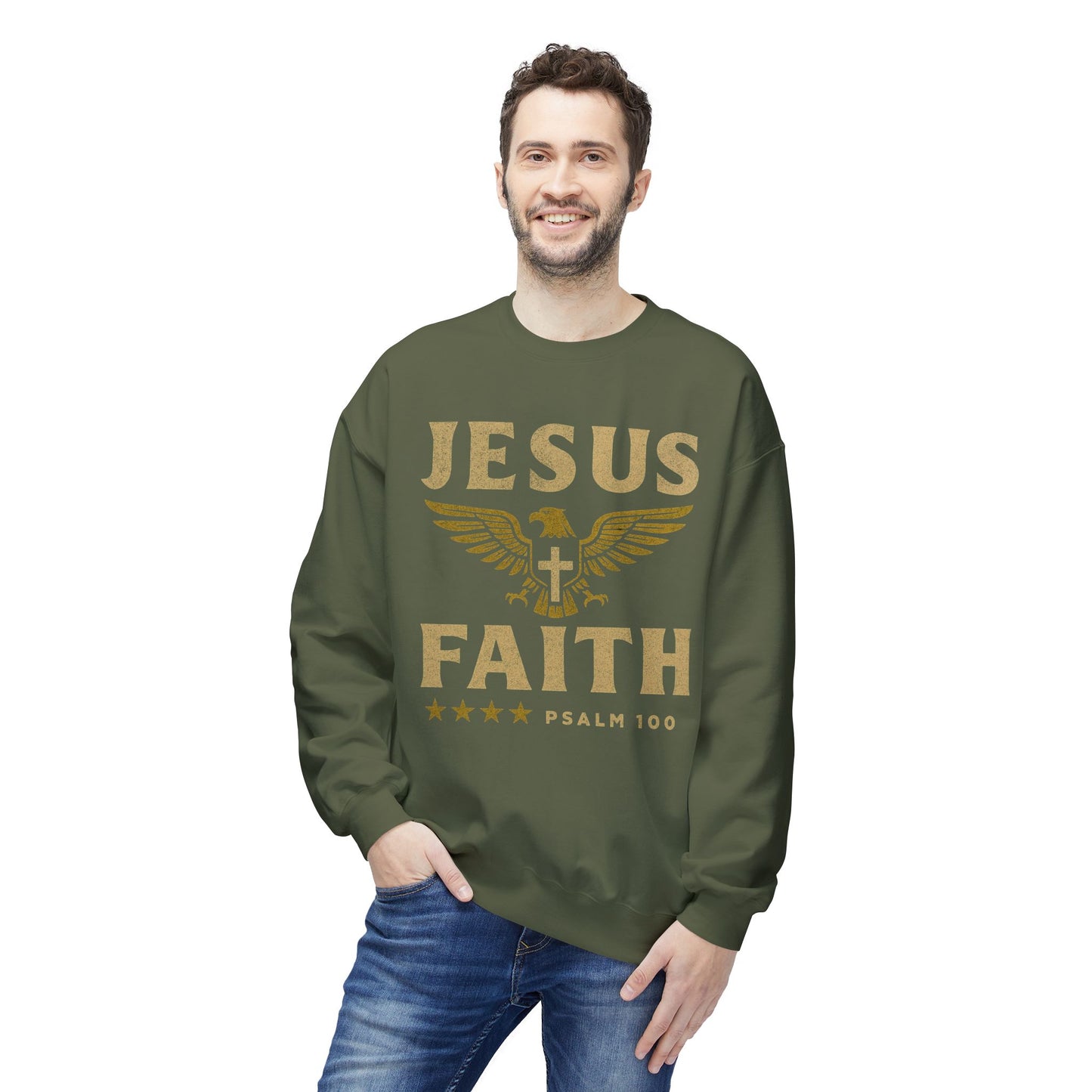 Christian Military Unisex Sweatshirt - Jesus/Faith Design