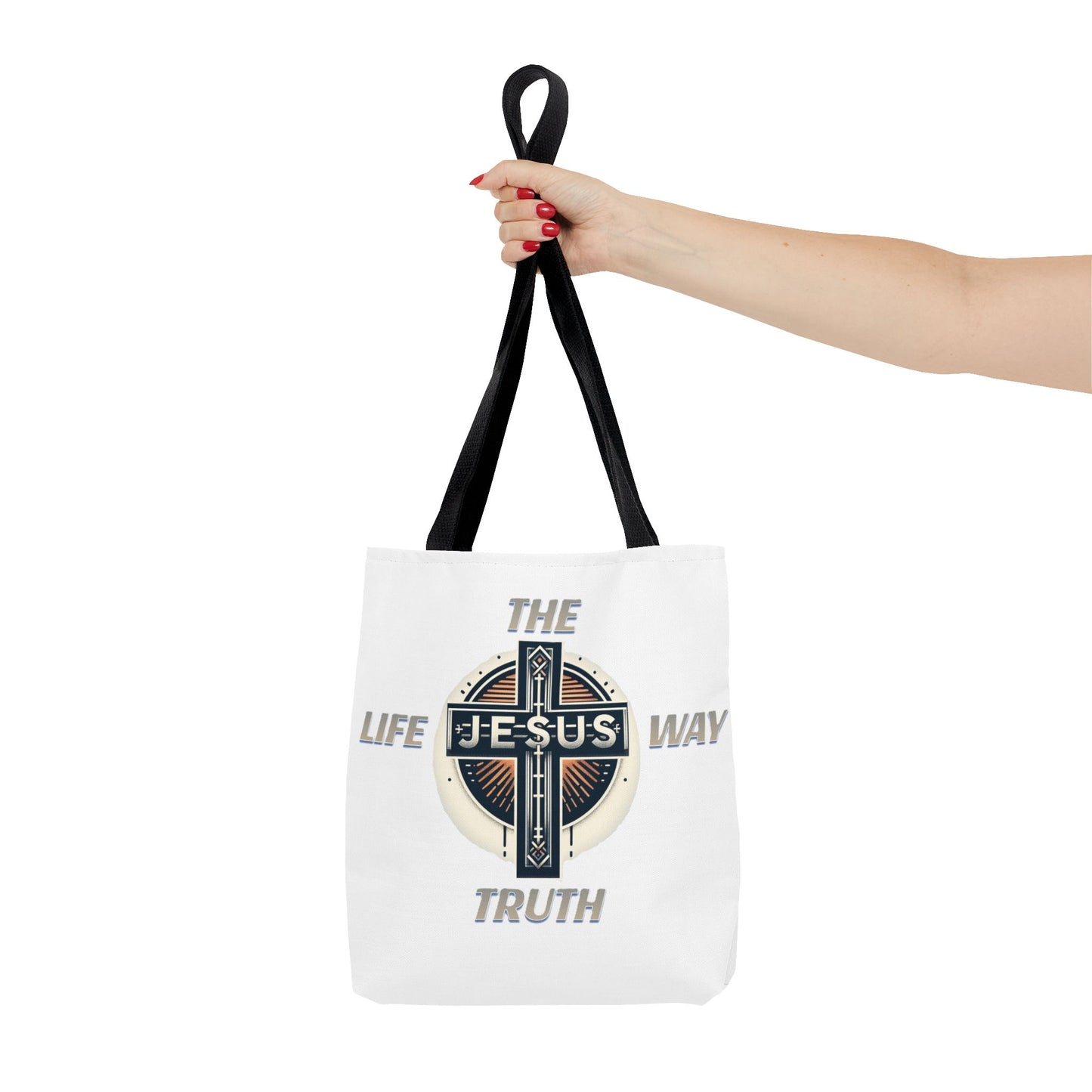 Tote Bag (AOP)"JESUS IS THE WAY TRUTH LIFE"