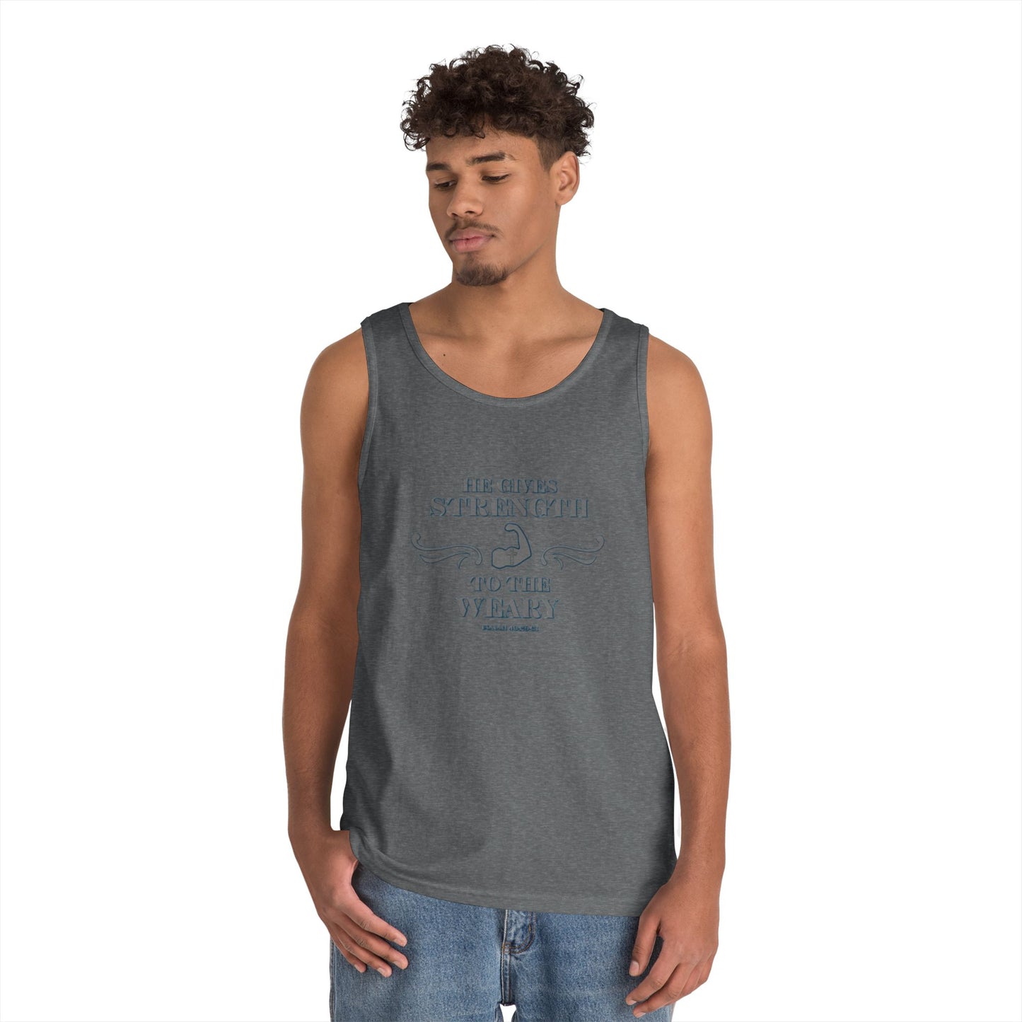 Tank Top - Bible Verse 'He gives Strength to the Weary' Isaiah 40:29-31