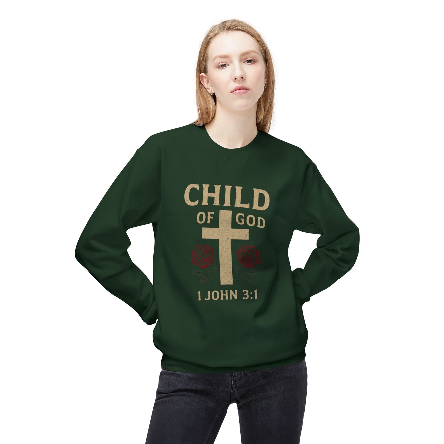 Christian Sweatshirt - 1 John 3:1 'Child of God'