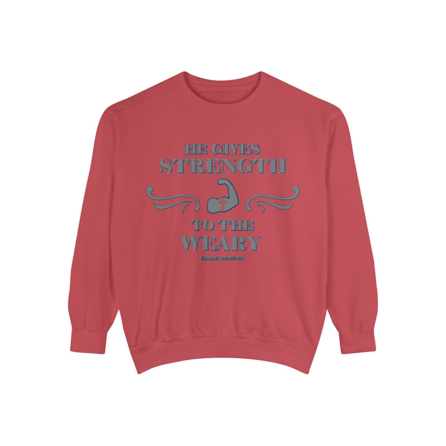Copy of Bible Verse Isaiah 40:29-31 Unisex Sweatshirt 'He Gives Strength to the Weary'
