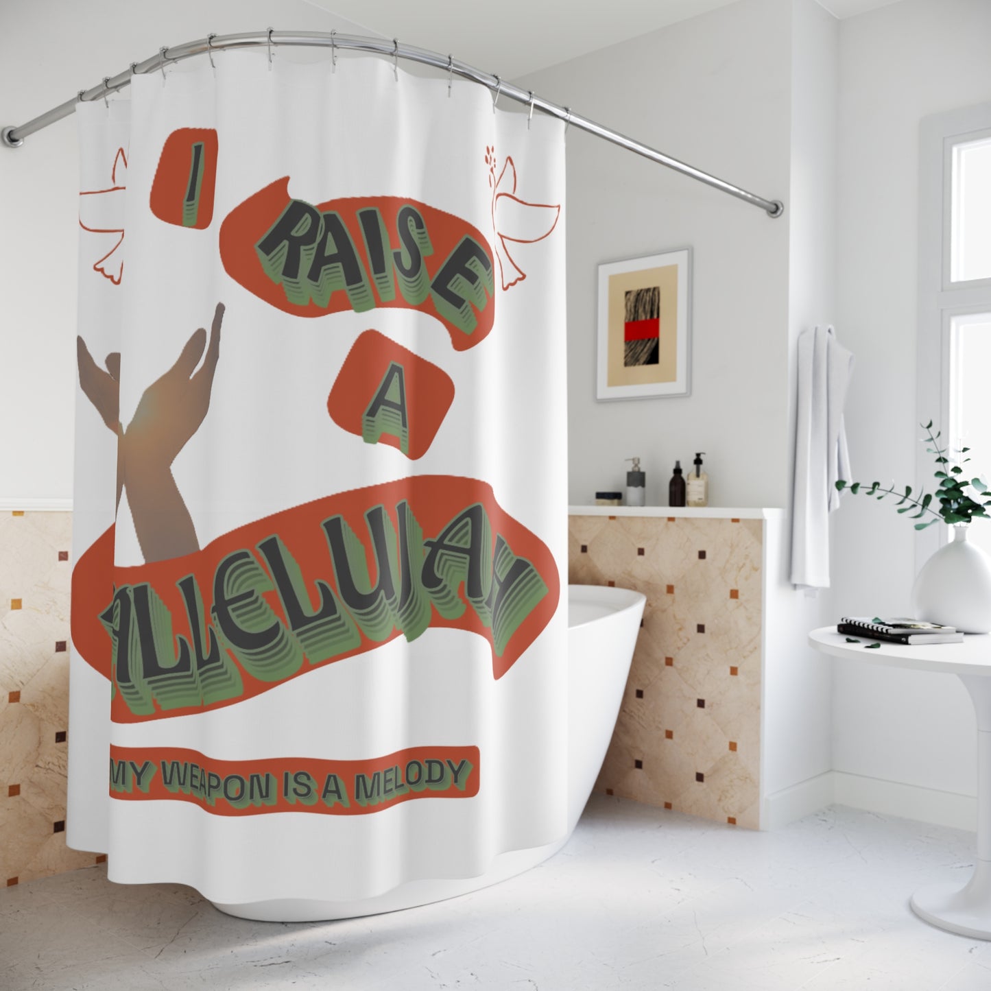 Shower Curtains "I Raise A Hallelujah"