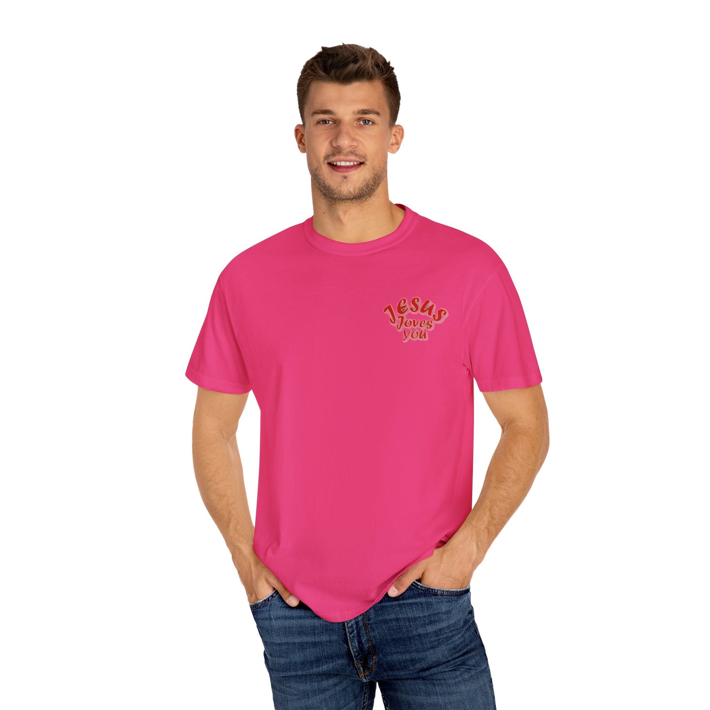 Christian Cross Heart Unisex T-shirt - Jesus Loves You Design