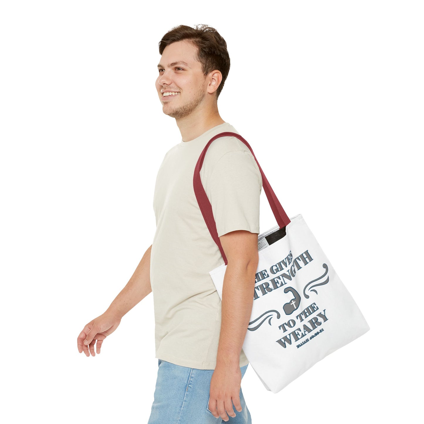 Tote Bag with Bible Verse Isaiah 40:29-31