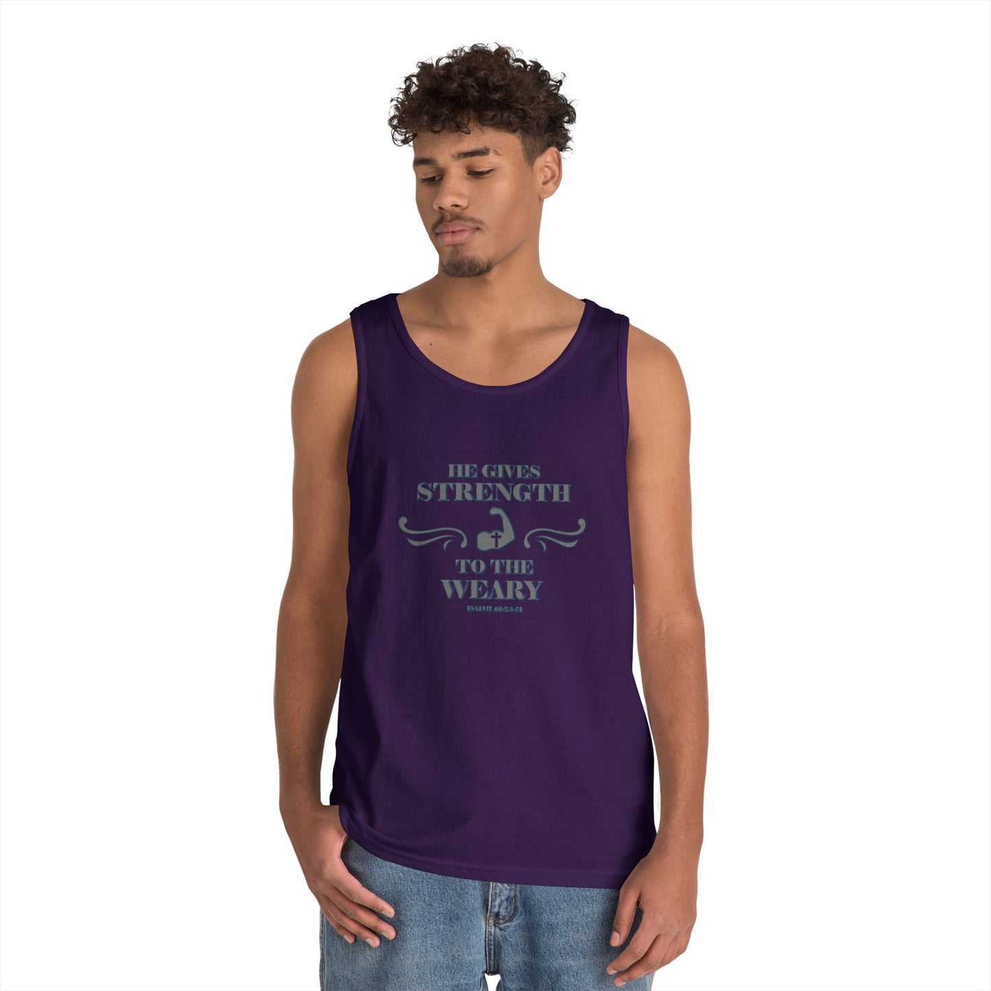 Tank Top - Bible Verse 'He gives Strength to the Weary' Isaiah 40:29-31