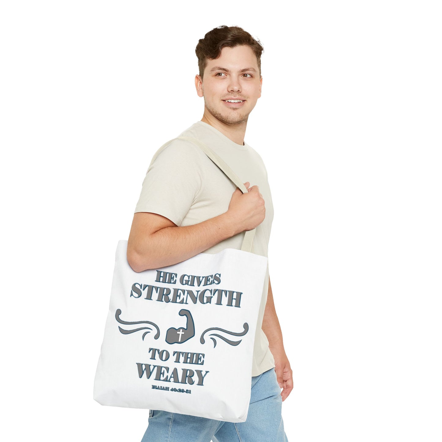 Tote Bag with Bible Verse Isaiah 40:29-31