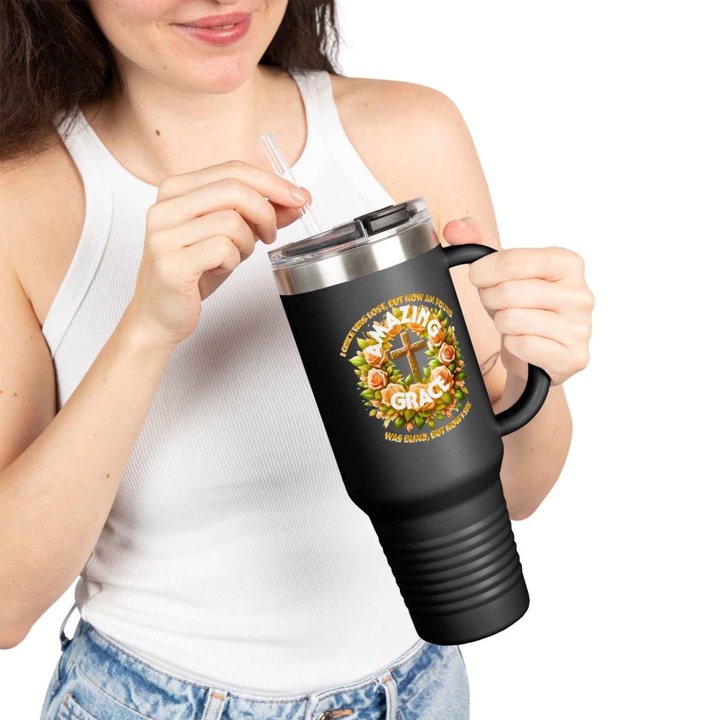 Insulated Travel Mug, 40oz "Amazing Grace"
