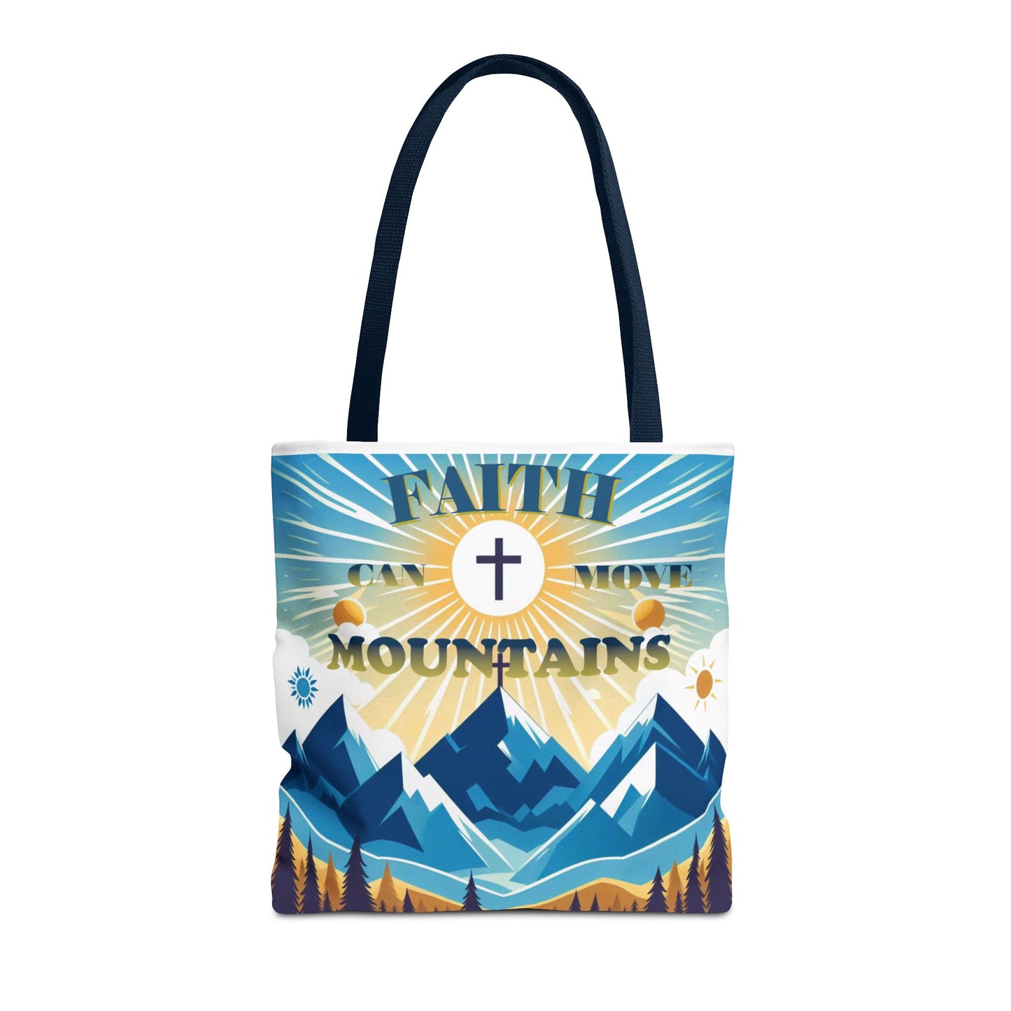 "FAITH CAN MOVE MOUNTAINS" Tote Bag (AOP)