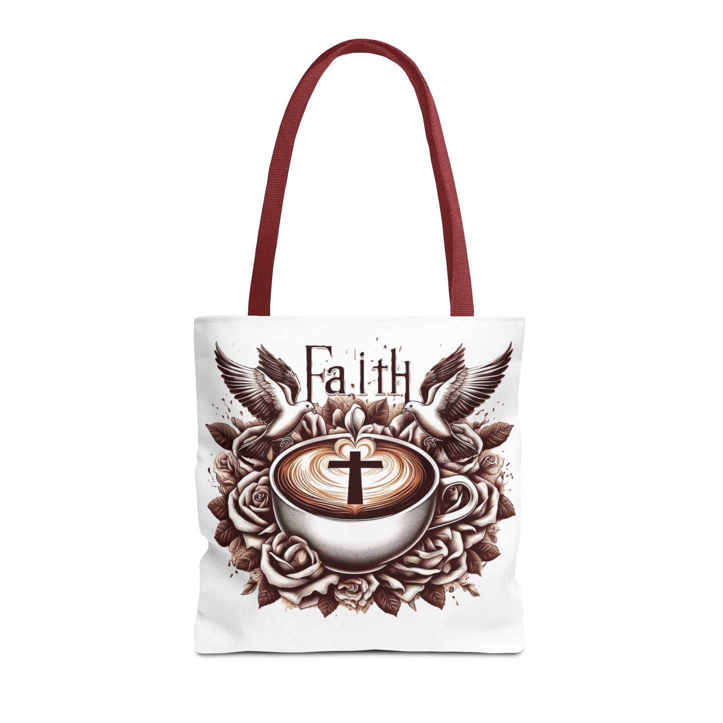 Tote Bag (AOP) "Faith and Coffee"