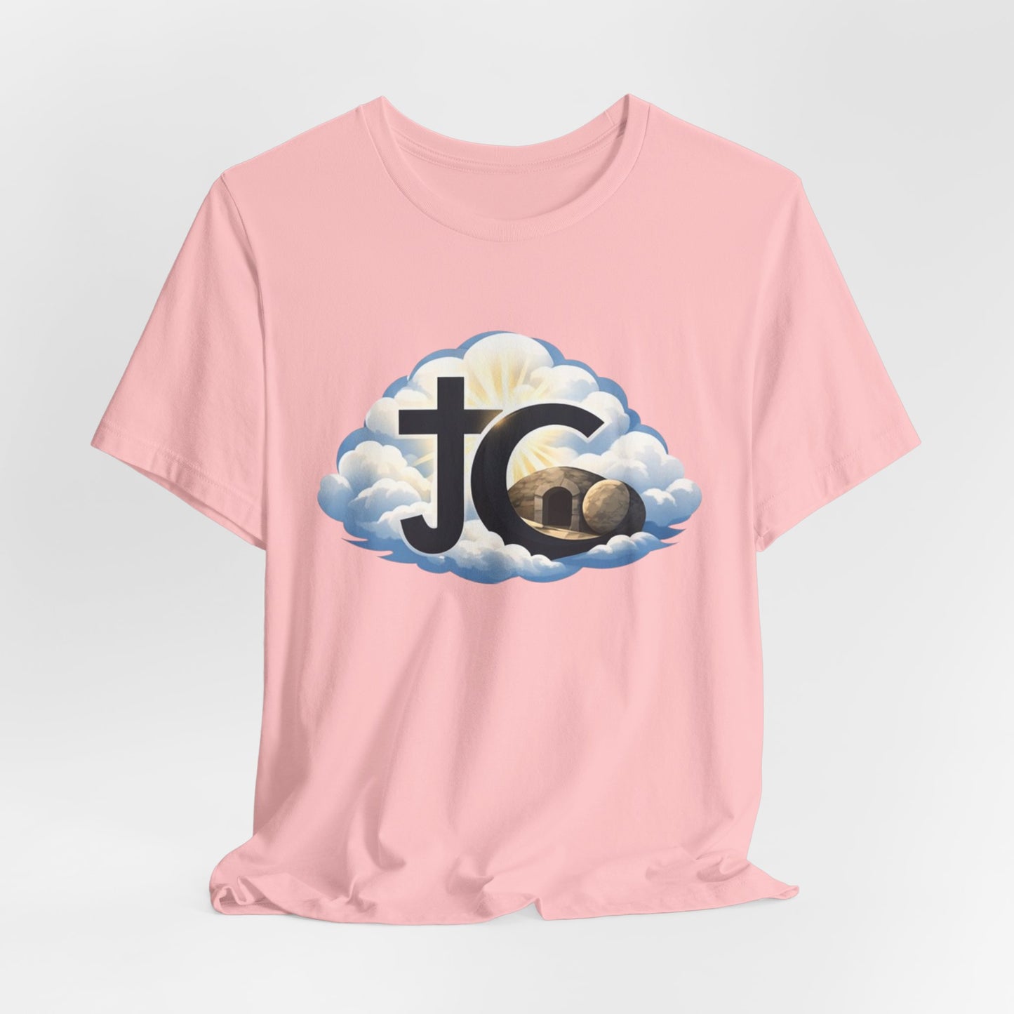 Jesus Christ (JC) Cross Tee — Crucified, Risen & Coming Again