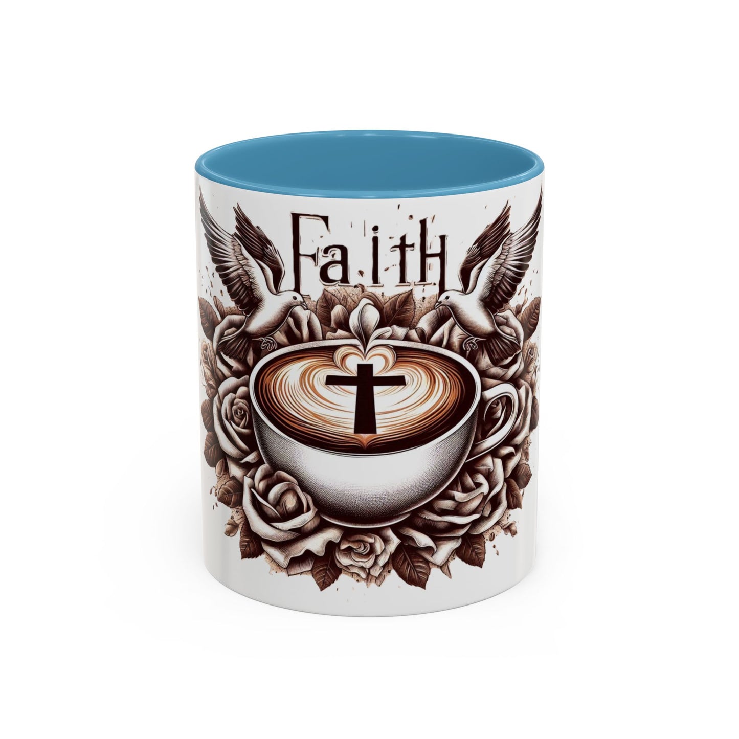 Accent Coffee Mug (11, 15oz) "Faith & Coffee"