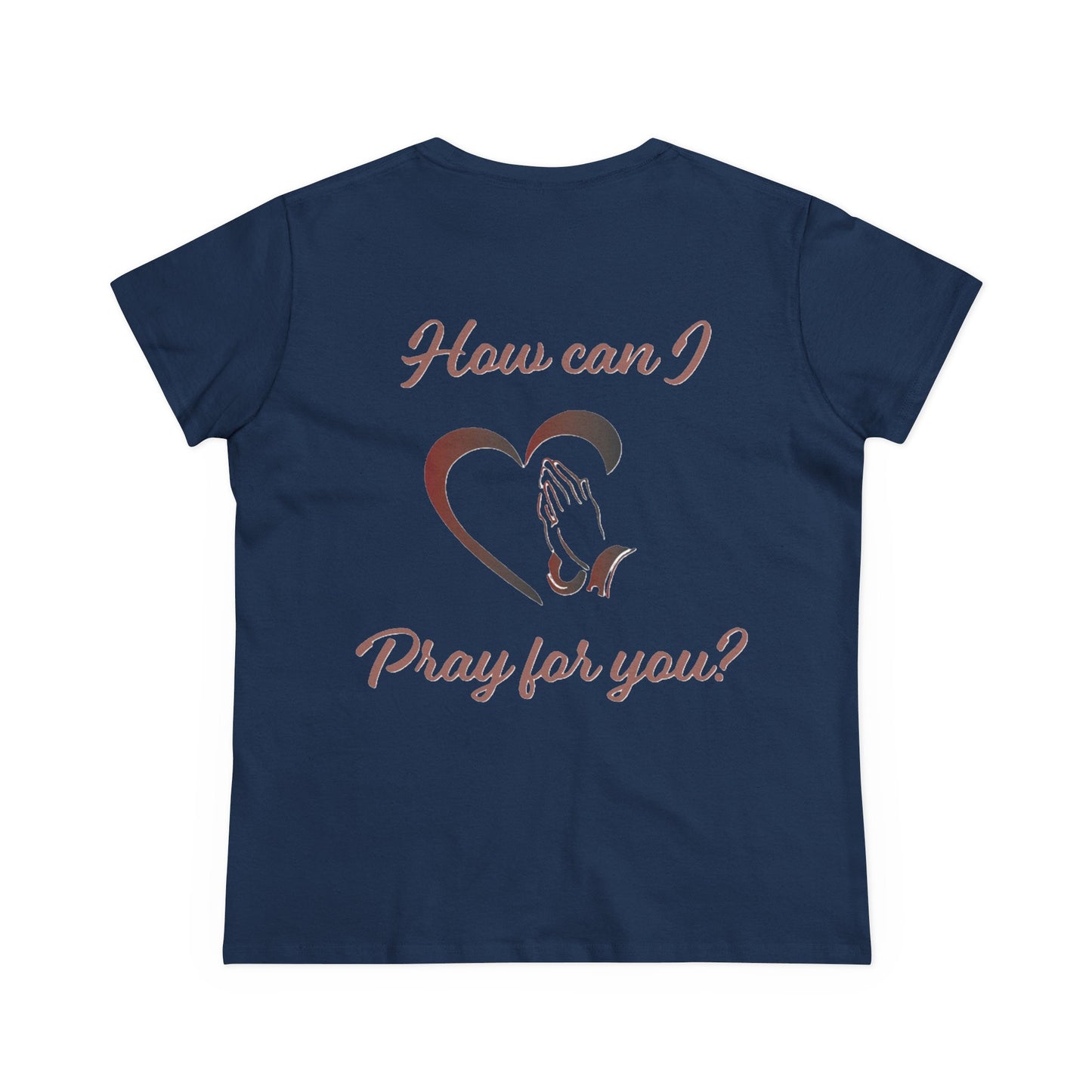 Women's Tee with Heart and Praying Hands Design