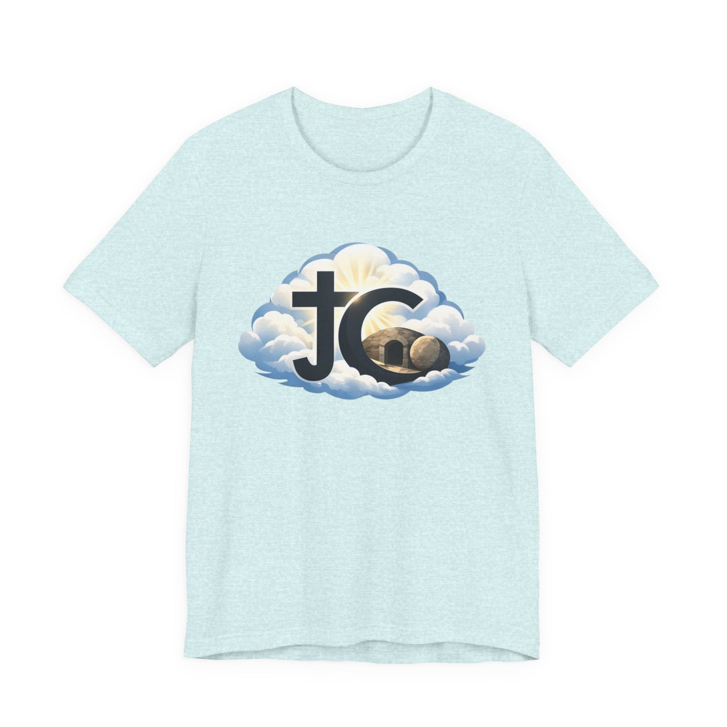 Jesus Christ (JC) Cross Tee — Crucified, Risen & Coming Again