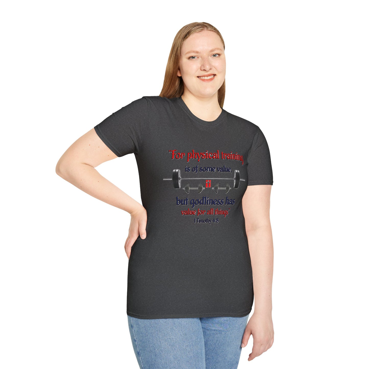 Christian Verse Softstyle T-Shirt - 1 Timothy 4:8