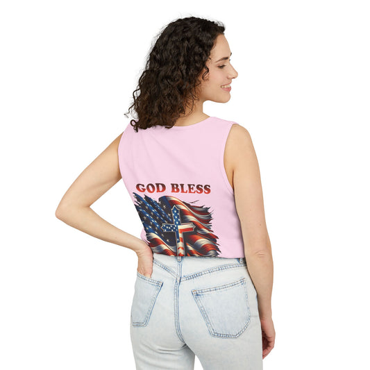Unisex Garment-Dyed Tank Top "GOD BLESS AMERICA"