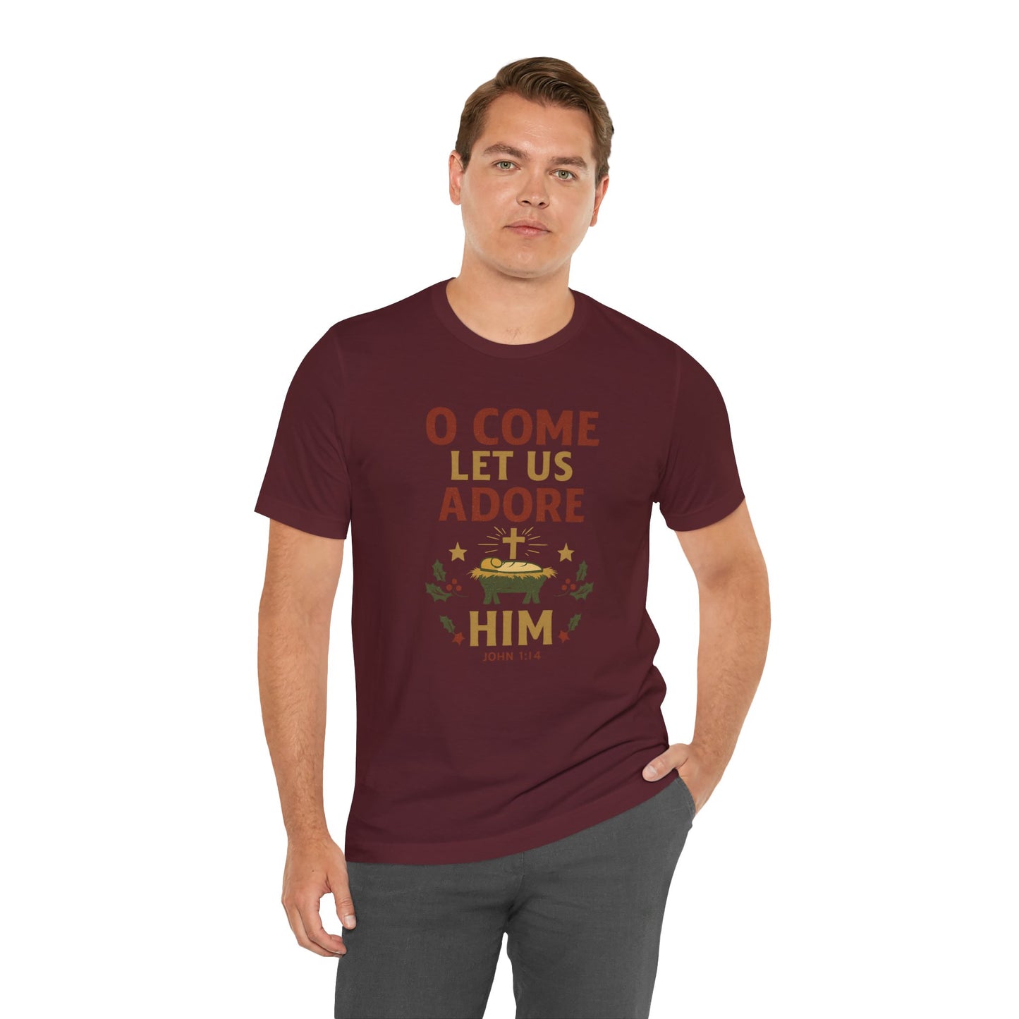 O Come Let Us Adore Him Christmas T-Shirt