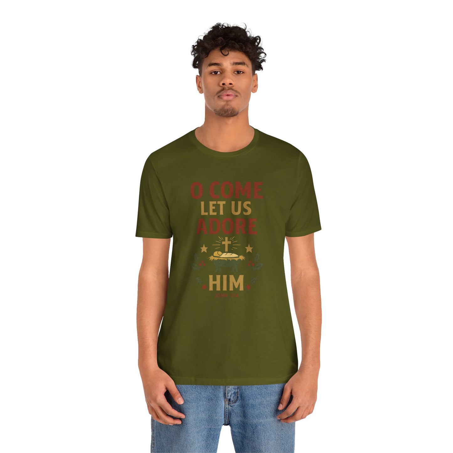 O Come Let Us Adore Him Christmas T-Shirt