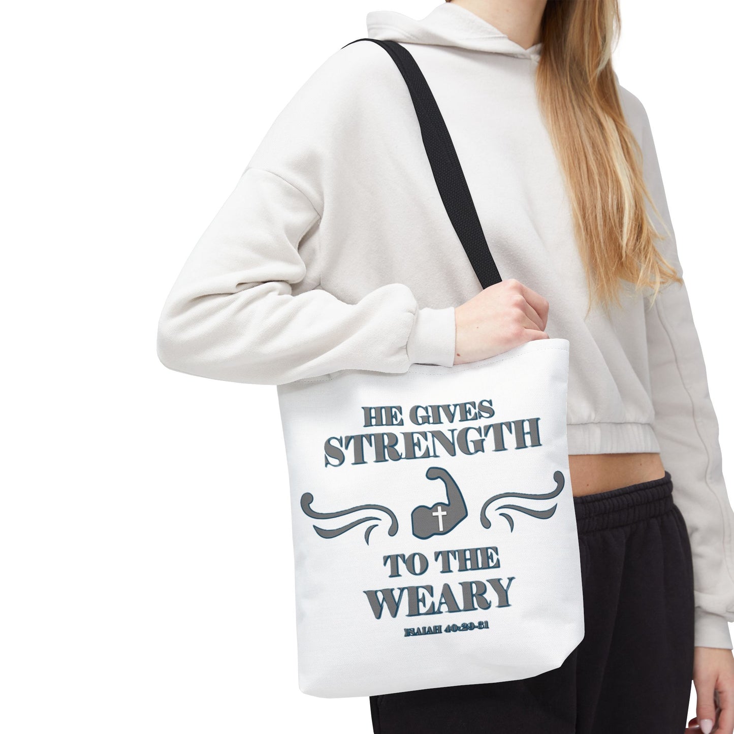 Tote Bag with Bible Verse Isaiah 40:29-31