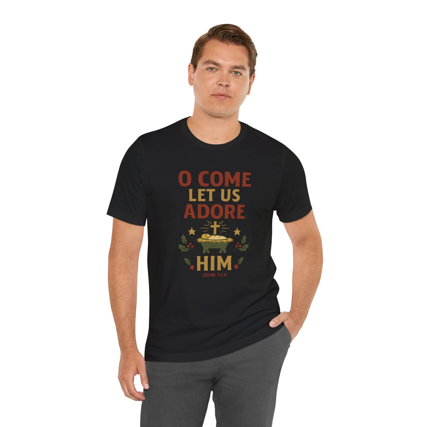 O Come Let Us Adore Him Christmas T-Shirt