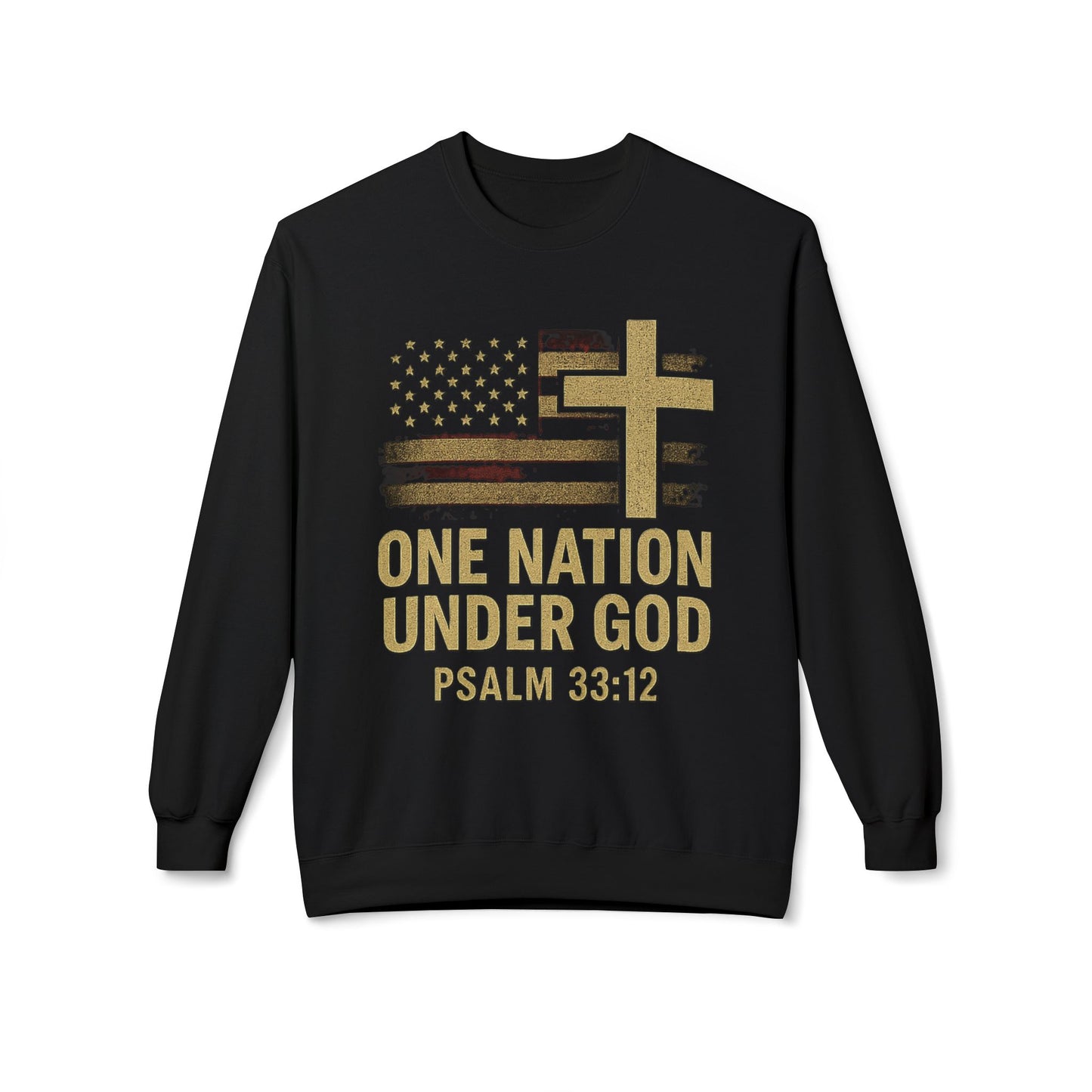 Christian Sweatshirt - Psalm 33:12 'One Nation Under God'