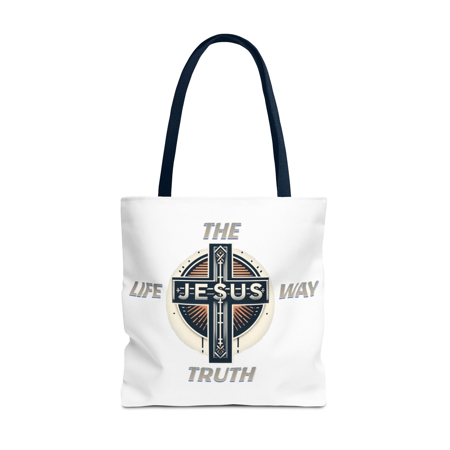 Tote Bag (AOP)"JESUS IS THE WAY TRUTH LIFE"