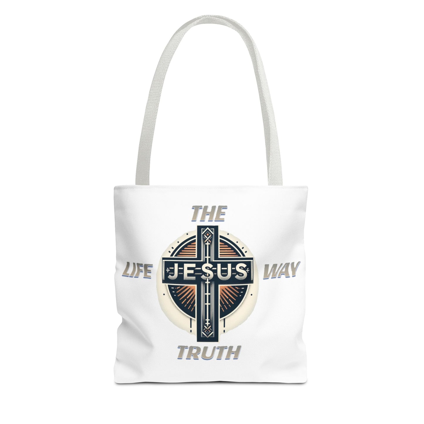 Tote Bag (AOP)"JESUS IS THE WAY TRUTH LIFE"