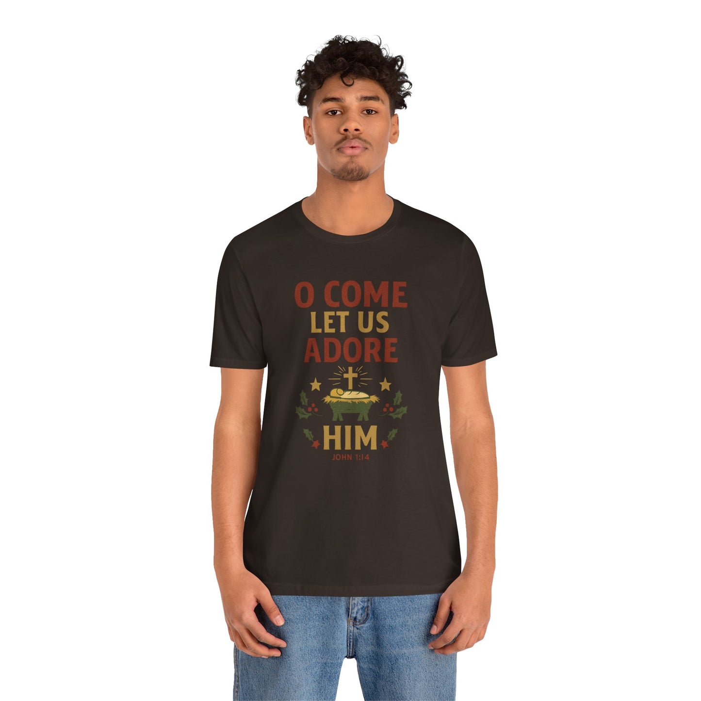 O Come Let Us Adore Him Christmas T-Shirt