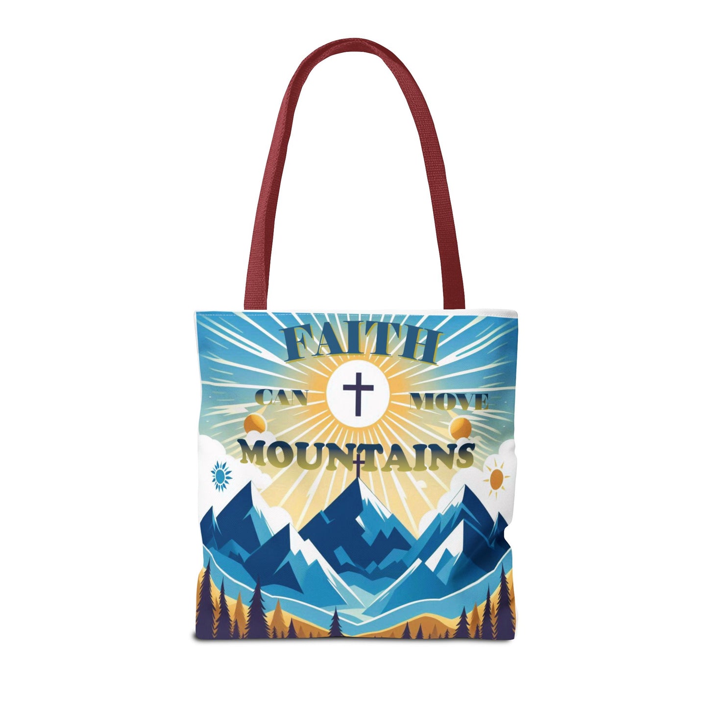 "FAITH CAN MOVE MOUNTAINS" Tote Bag (AOP)