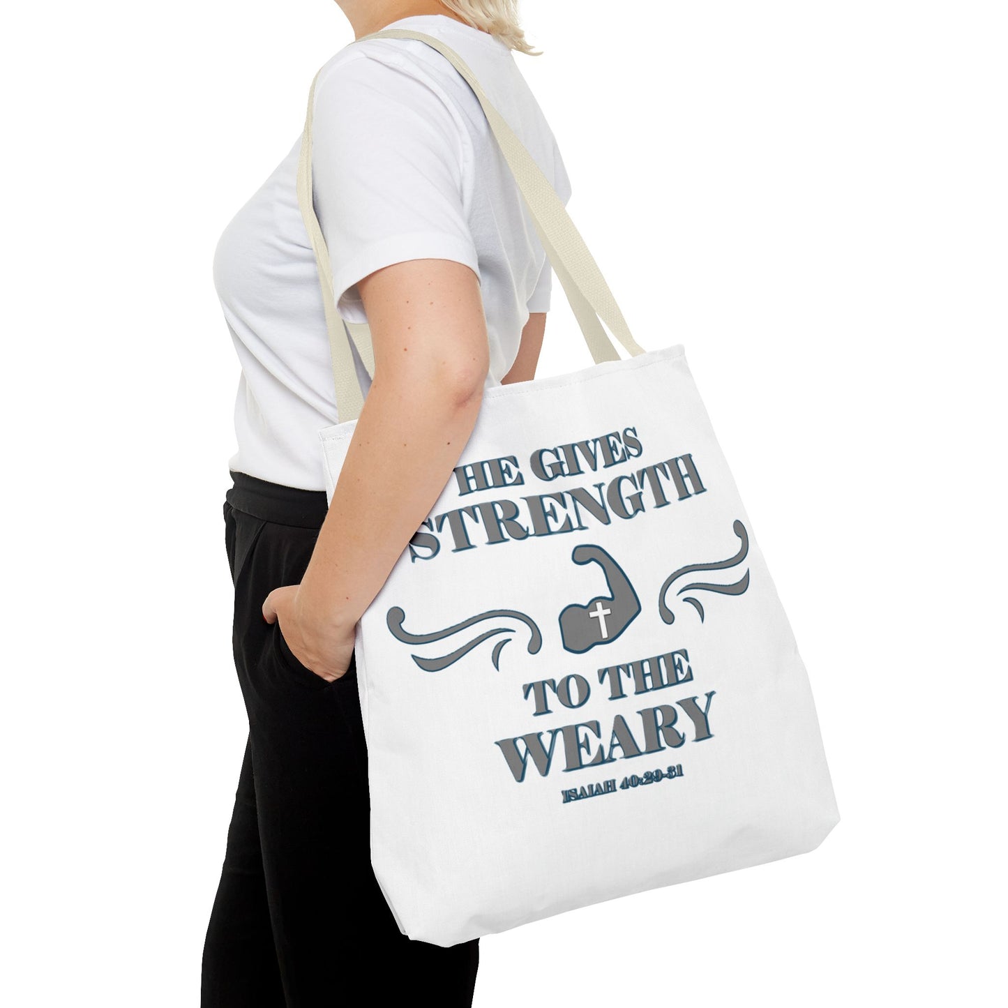 Tote Bag with Bible Verse Isaiah 40:29-31