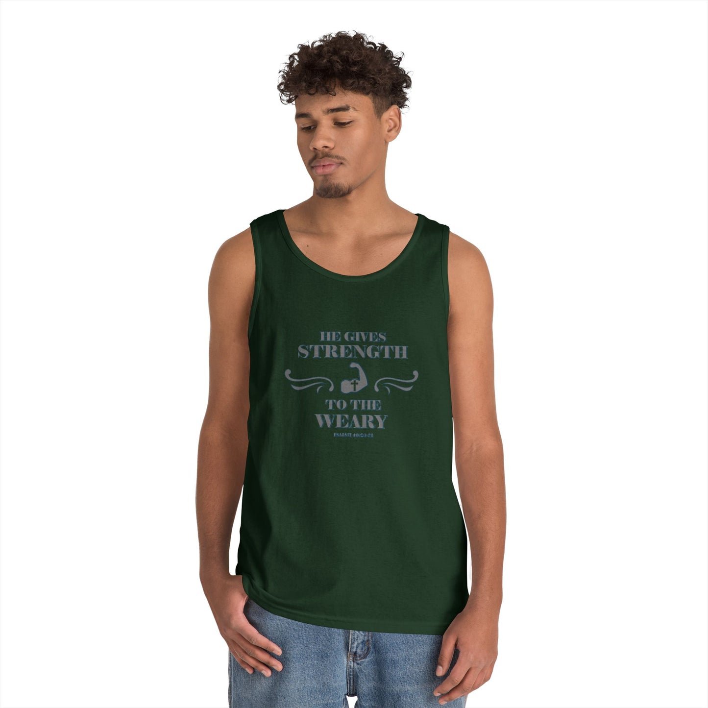 Tank Top - Bible Verse 'He gives Strength to the Weary' Isaiah 40:29-31