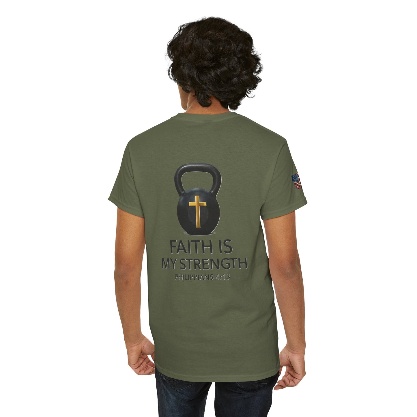 Christian Tee - Philippians 4:13 'Faith Is My Strength'