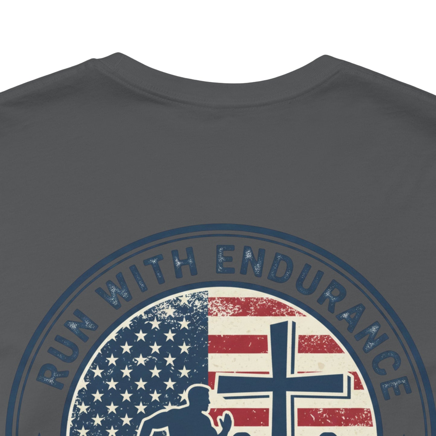 Hebrews 12:1-2 'Run With Endurance' T-Shirt — Inspirational Christian Tee