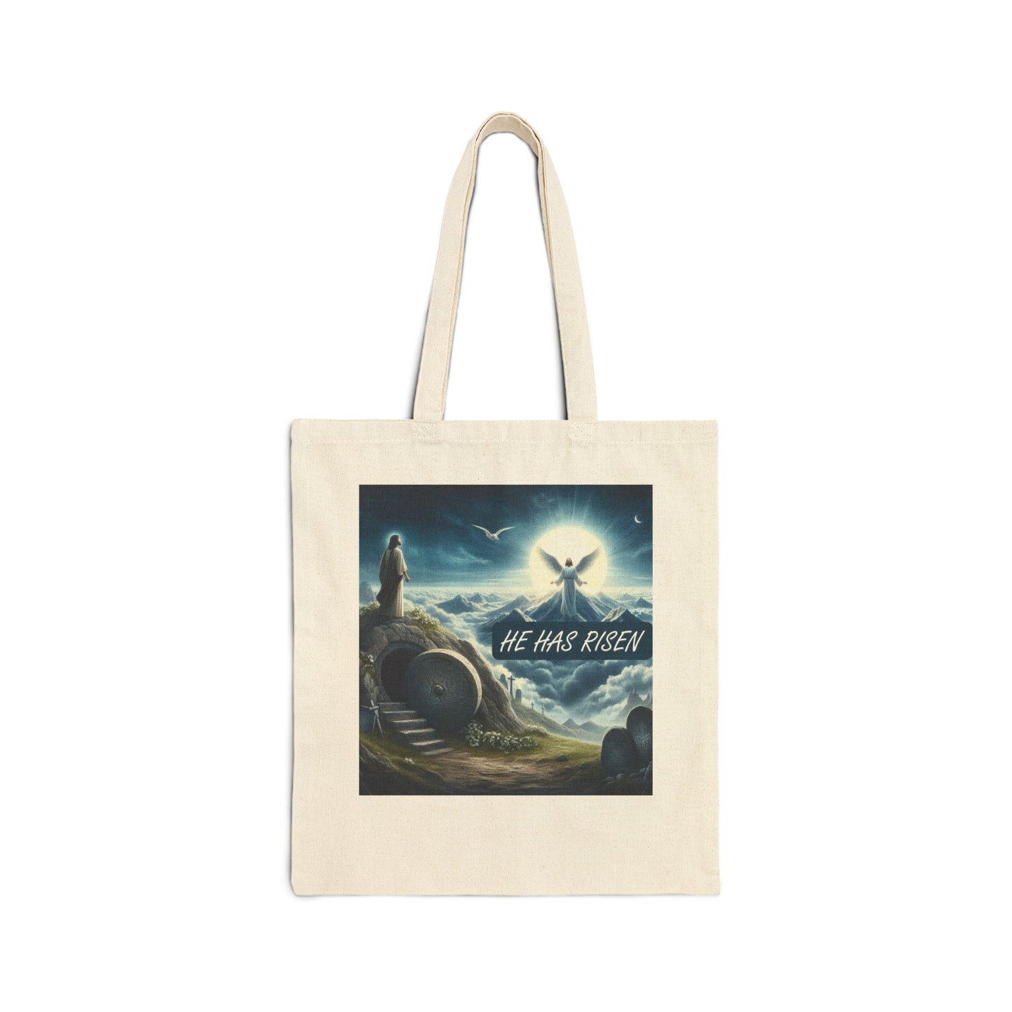 Cotton Canvas Tote Bag "HE HAS RISEN"